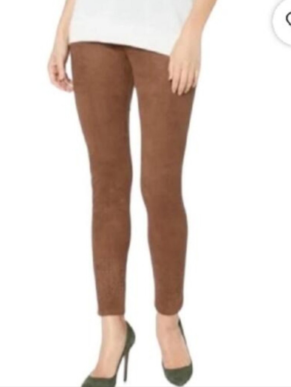 Catherine Maladrino Tan Faux Leather Snakeskin Women's Leggings Size Small